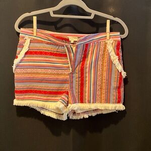 Tea n Cup Multicolor Striped High Waist Shorts